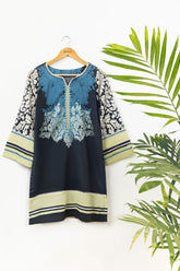 DC-0338 BLUE EMBROIDERED KURTA